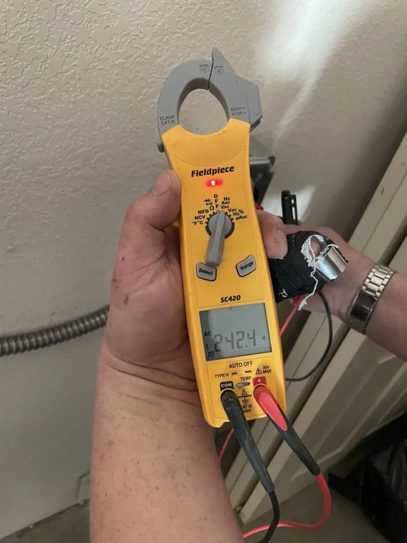 Voltage testing with clamp meter during Generator Installation in Highgrove